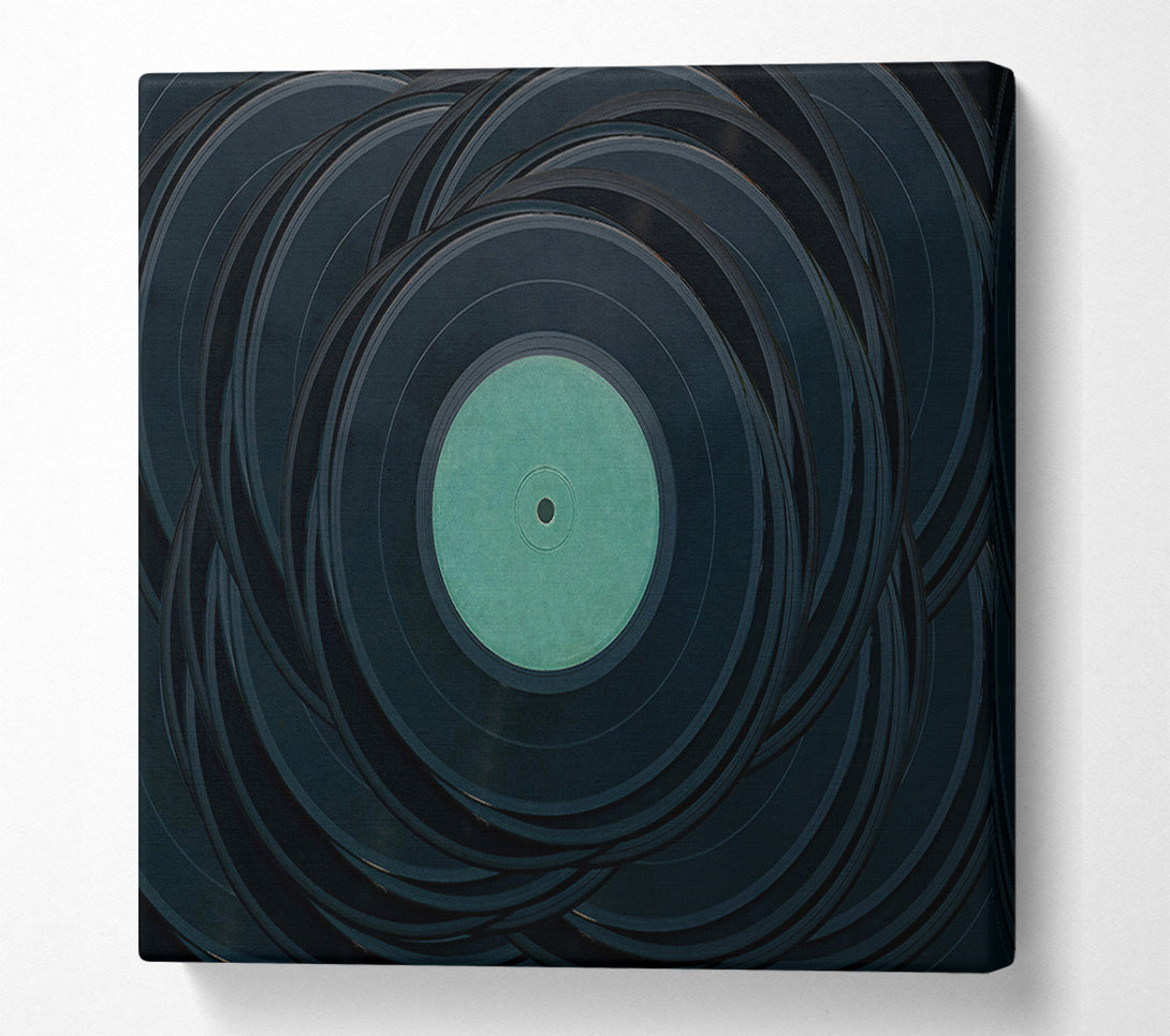  A Canvas Print of Teal Vinyl Stack Canvas Art