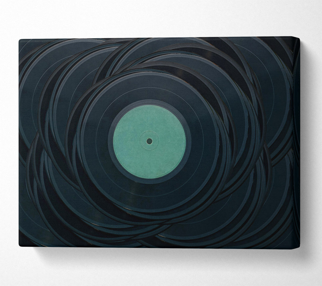  A Canvas Print of Teal Vinyl Stack Canvas Art