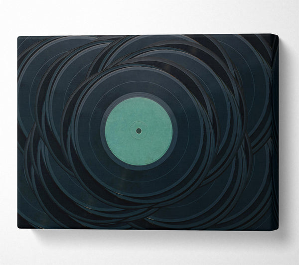  A Canvas Print of Teal Vinyl Stack Canvas Art