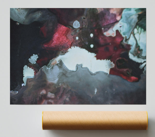 Crimson And Gray Swirl Giclee Print