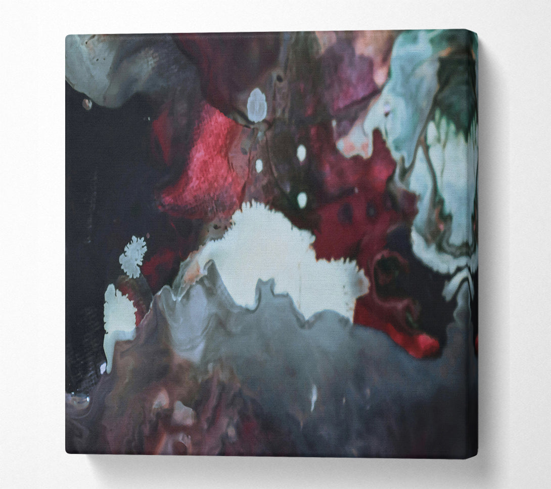  A Canvas Print of Crimson And Gray Swirl Canvas Art