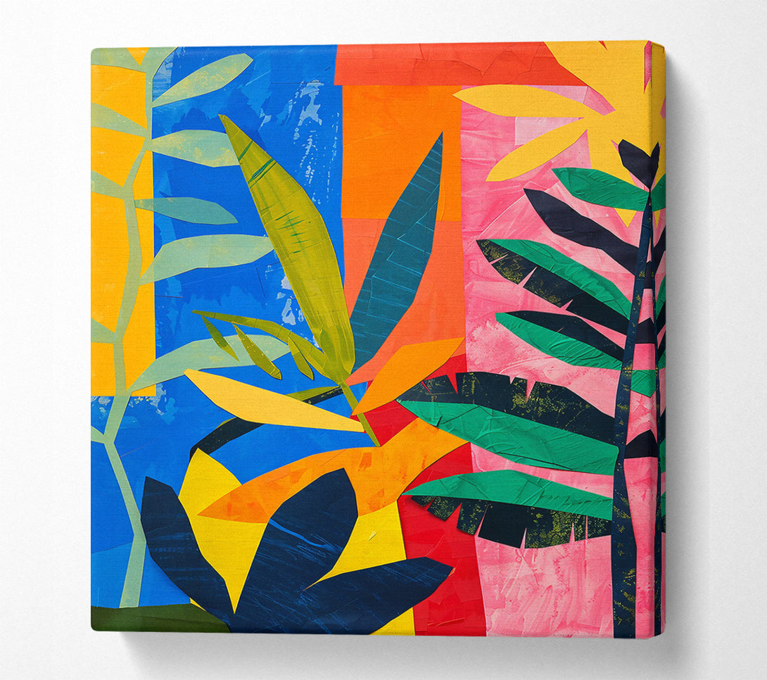 A Canvas Print of Blue Abstract Foliage Canvas Art