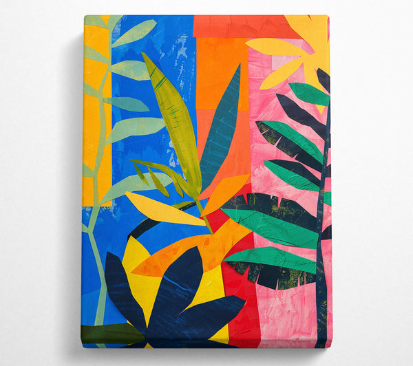  A Canvas Print of Blue Abstract Foliage Canvas Art