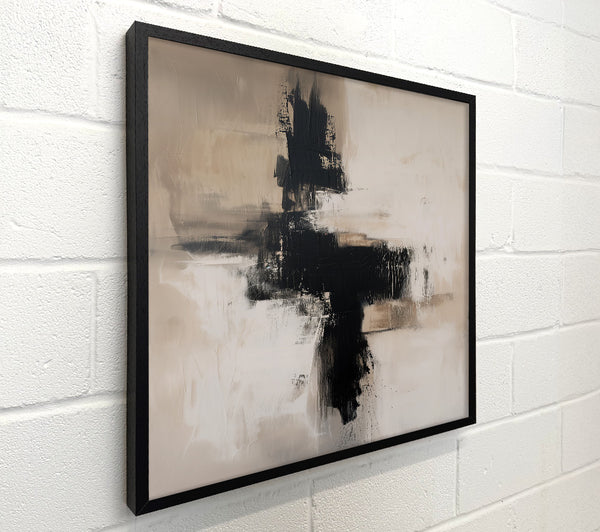 Black On Beige Abstract