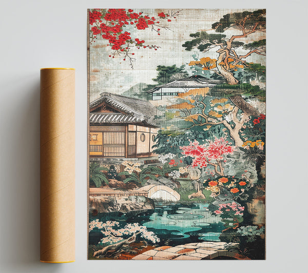 Teal Tranquility Garden Print