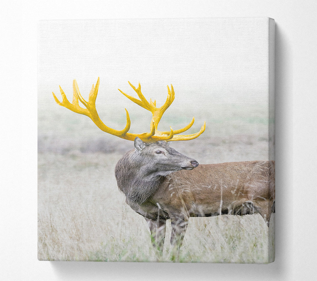  A Canvas Print of Gold Antler Deer Canvas Art