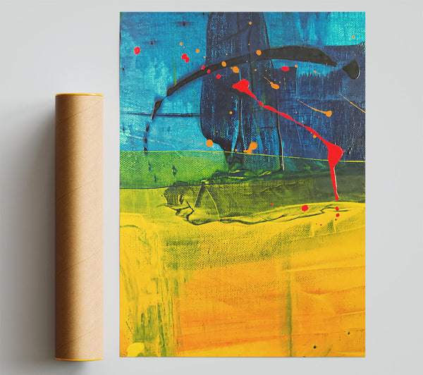Golden Splashes Of Color Giclee Print