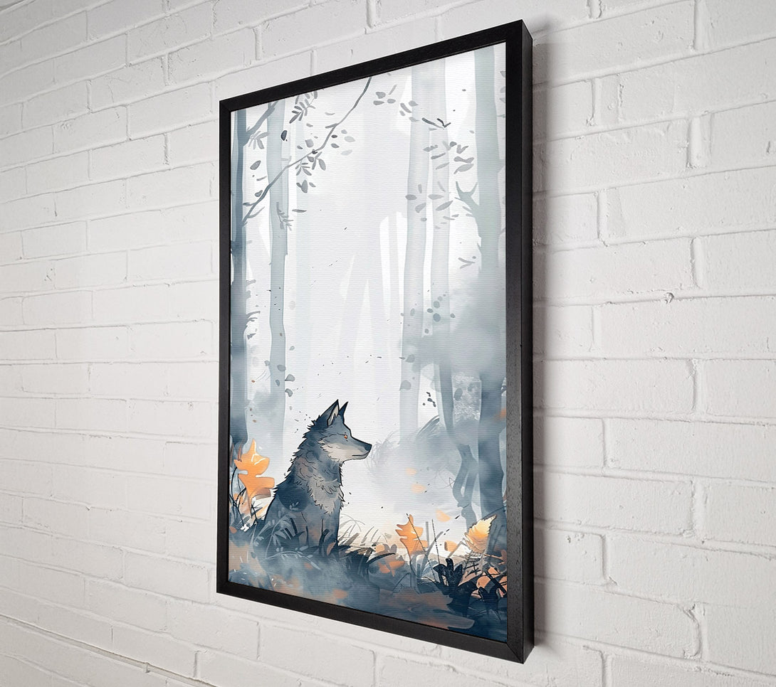  A Canvas Print of Grey Wolf In Fog Canvas Art