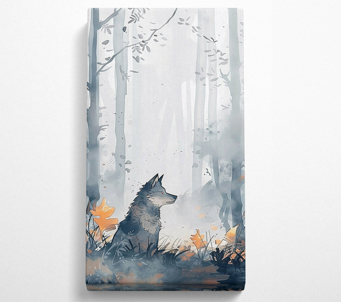  A Canvas Print of Grey Wolf In Fog Canvas Art