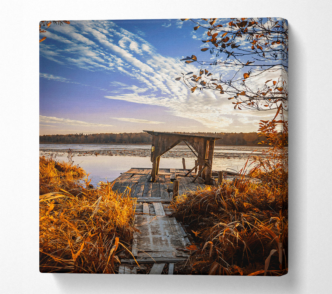  A Canvas Print of Golden Sunset Dock Canvas Print