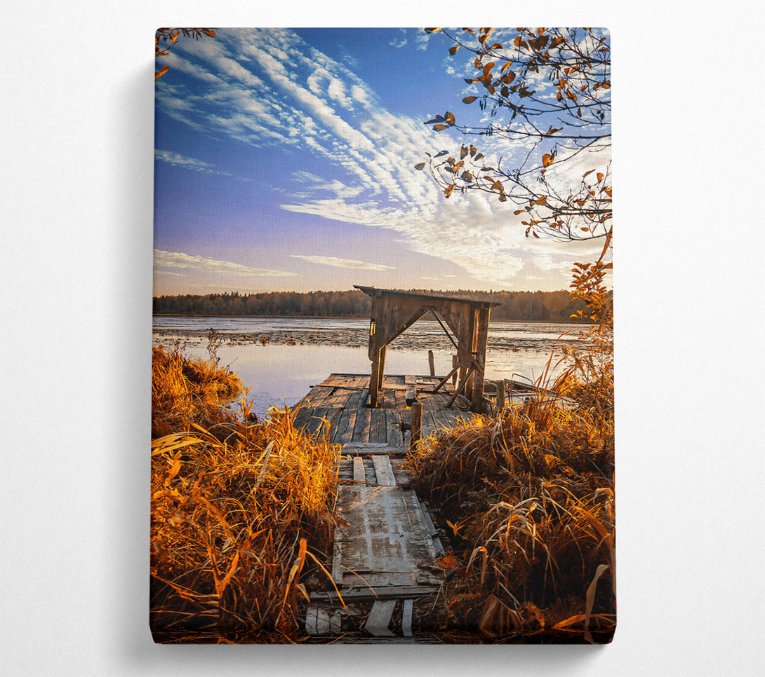  A Canvas Print of Golden Sunset Dock Canvas Print