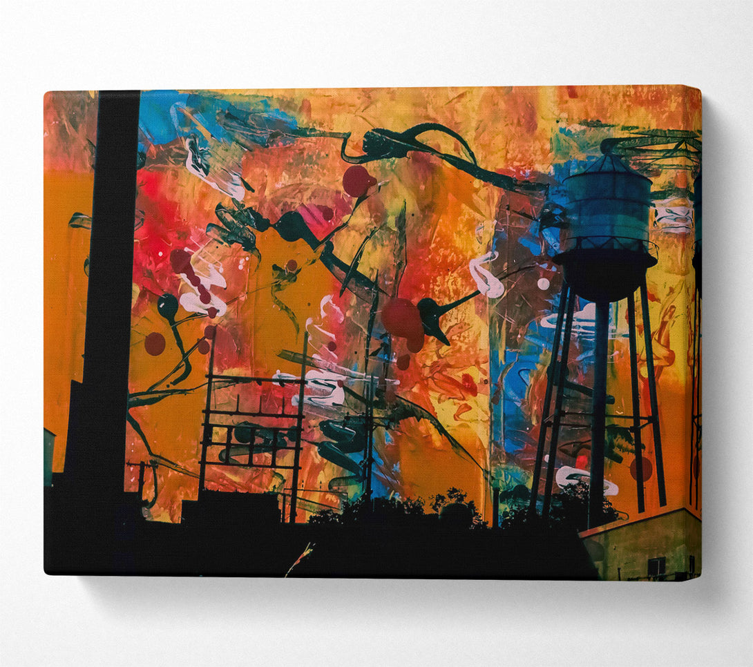  A Canvas Print of Orange Sky Silhouette Canvas Wall Art