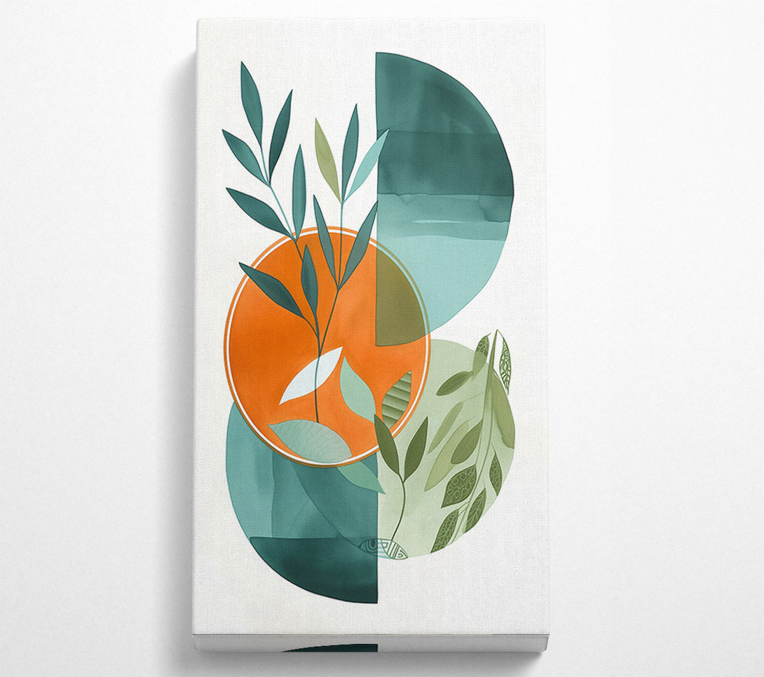  A Canvas Print of Teal Leaf Circles Canvas Print