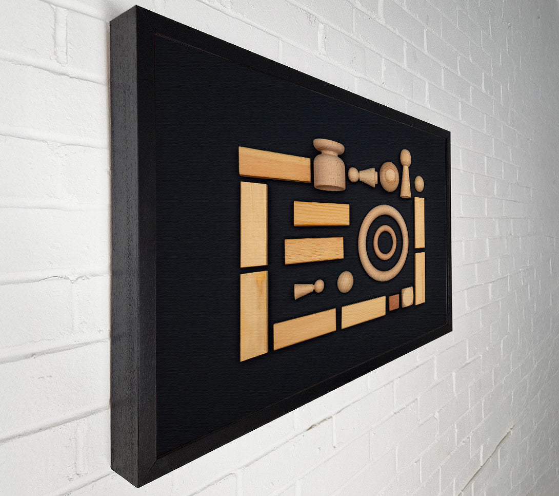  A Canvas Print of Wooden Shapes In Beige Canvas Print
