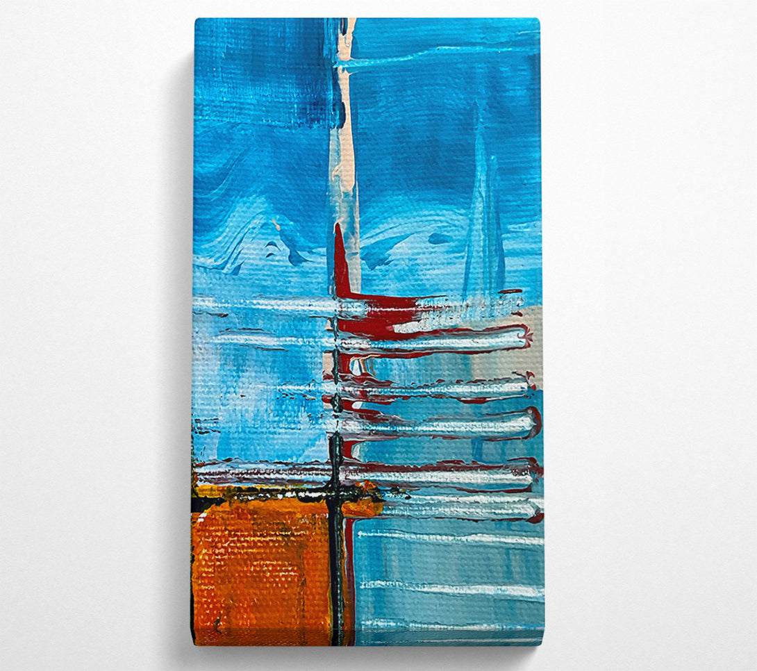  A Canvas Print of Azure Abstract Stripes Canvas Wall Art