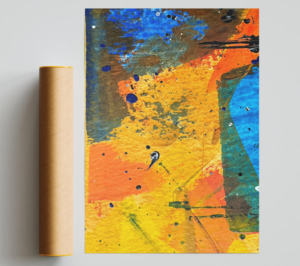 Yellow Splashes And Lines Poster