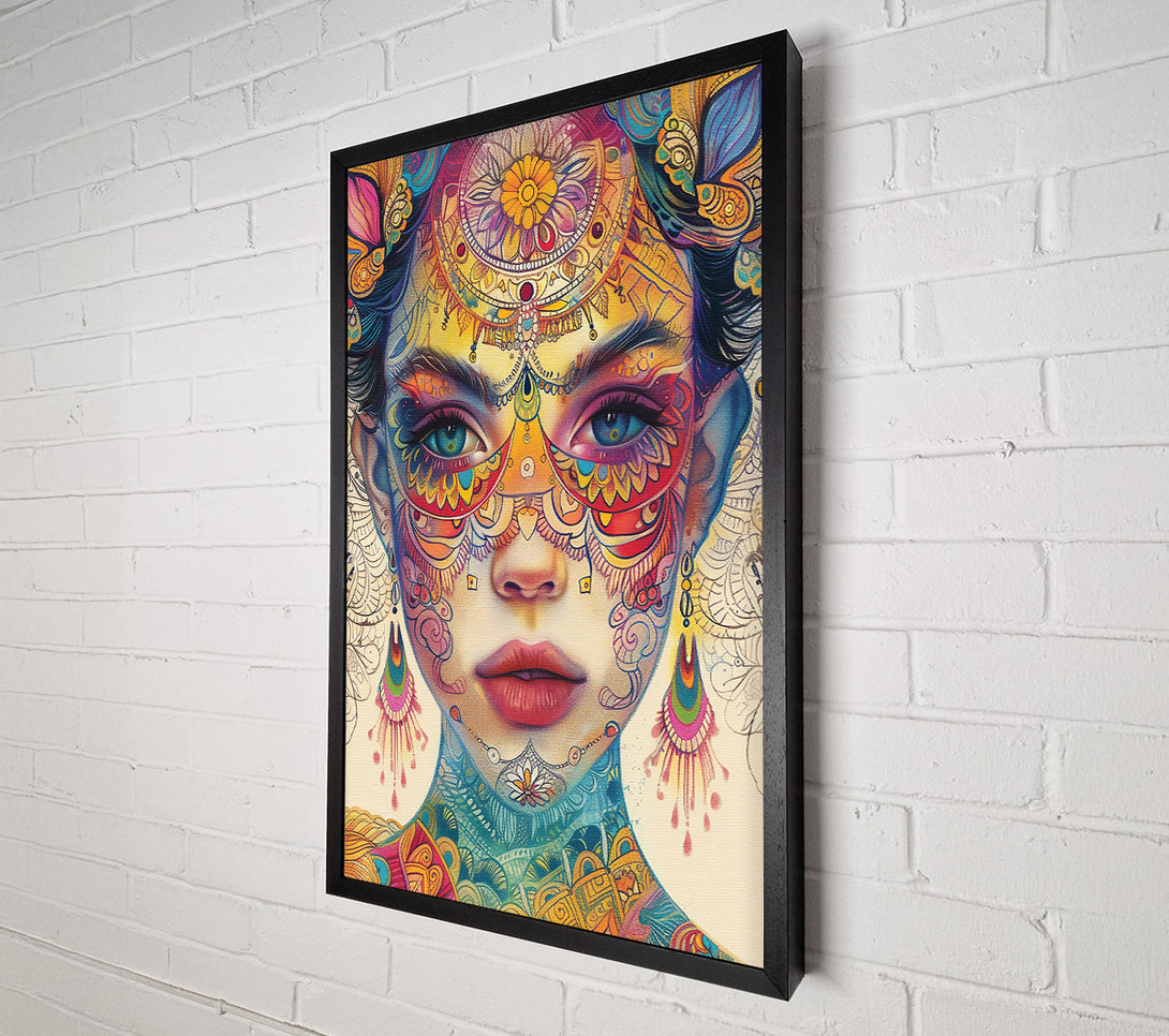  A Canvas Print of Blue Floral Tapestry Canvas Wall Art
