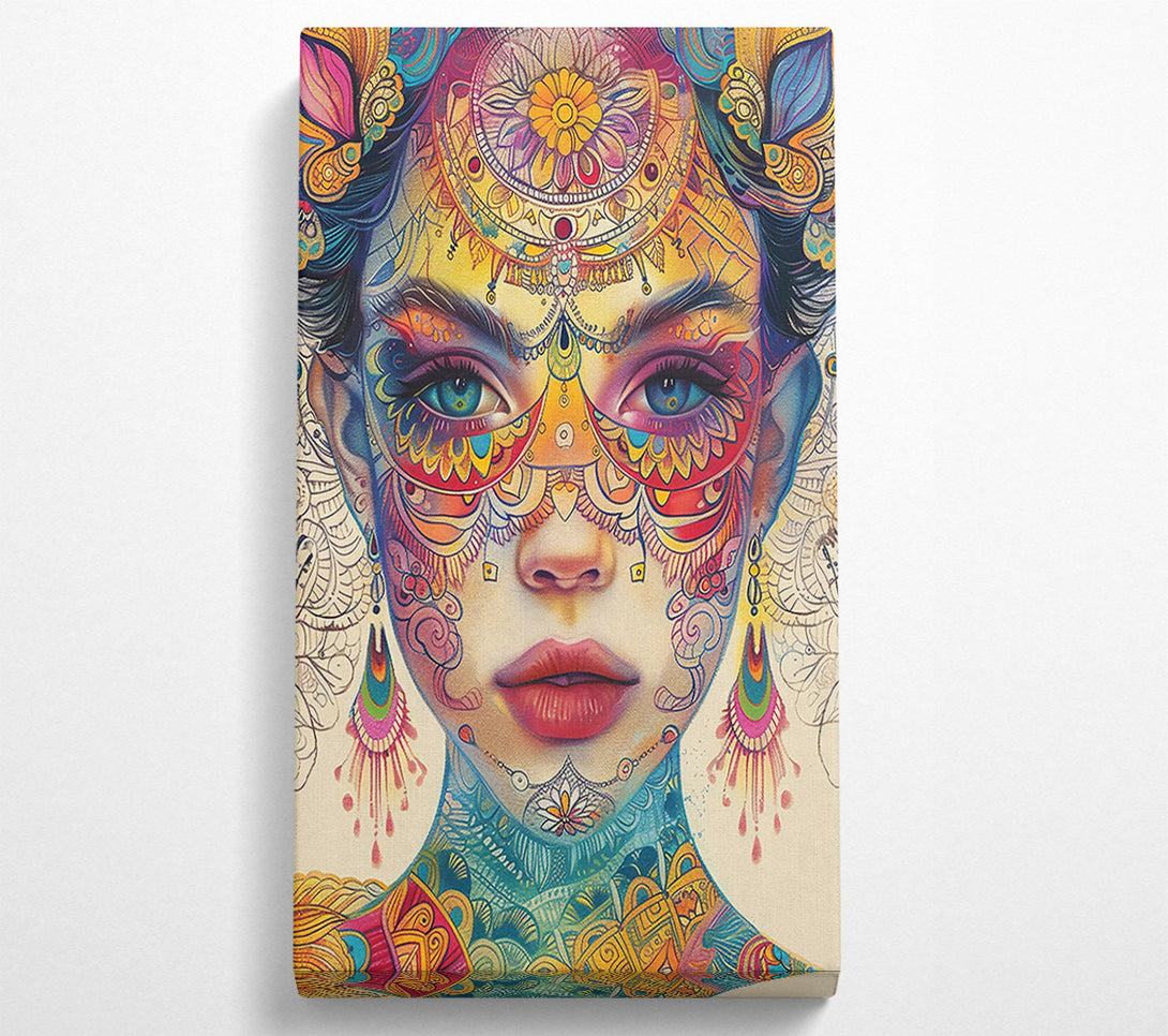  A Canvas Print of Blue Floral Tapestry Canvas Wall Art