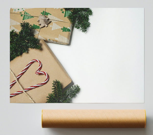 Red Candy Cane Gifts Print