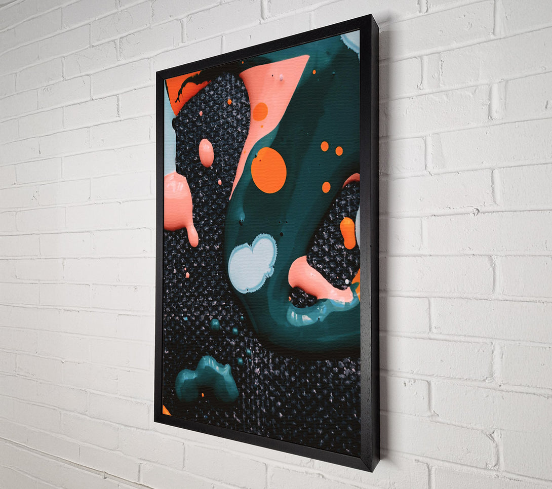  A Canvas Print of Teal Abstract Drips Canvas Art