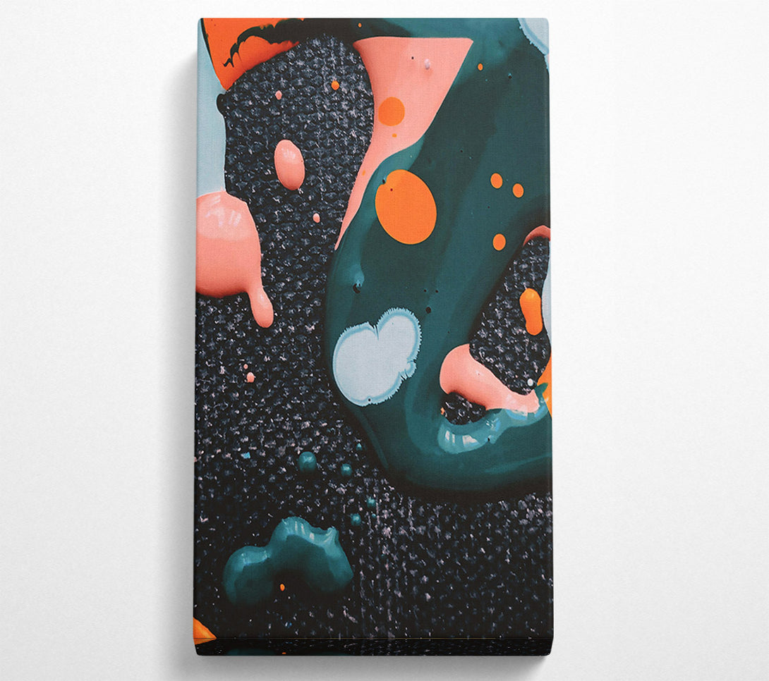  A Canvas Print of Teal Abstract Drips Canvas Art