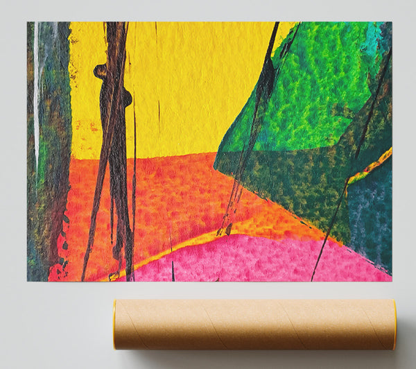 Yellow Abstract Lines Print