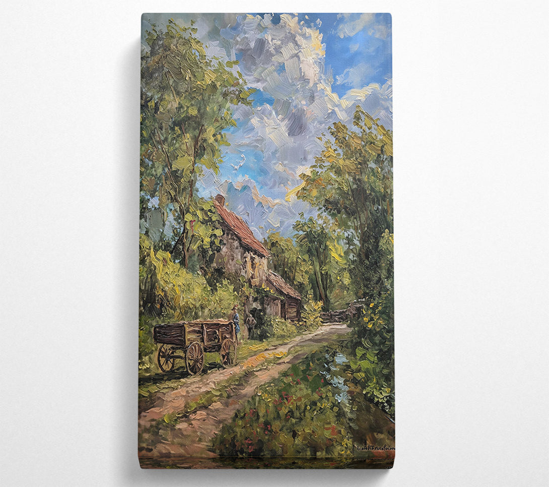 A Canvas Print of Blue Sky Country Lane Canvas Print