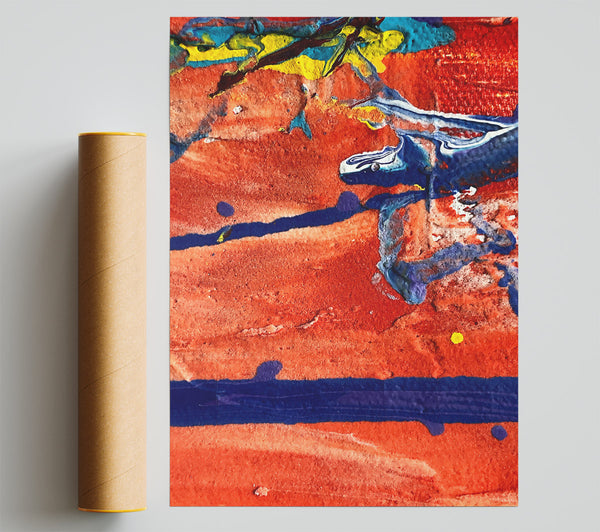 Crimson Abstract Swirl Poster