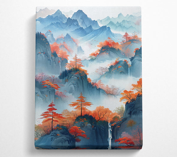 A Canvas Print of Blue Mountains In Mist Canvas Print