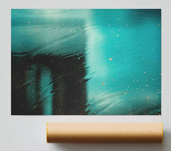 Aqua Swirls And Specks Poster