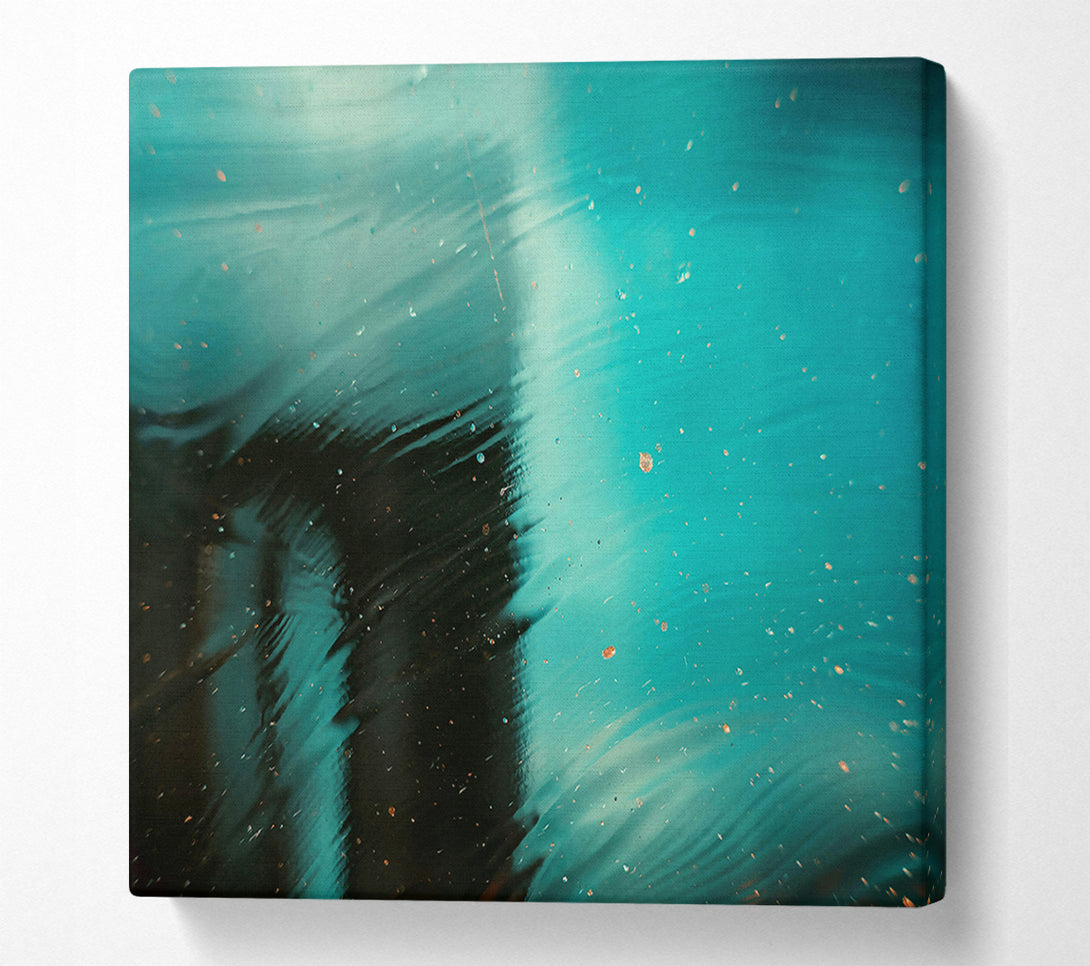  A Canvas Print of Aqua Swirls And Specks Canvas Wall Art