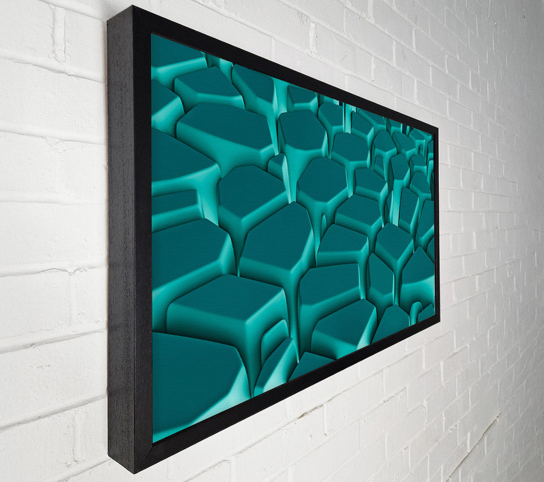  A Canvas Print of Teal Geometric Forms Canvas Print