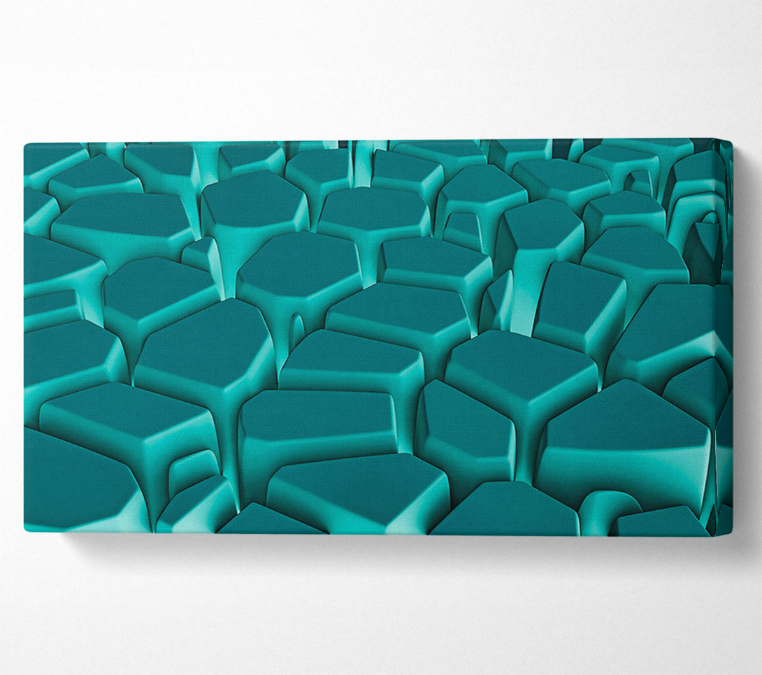  A Canvas Print of Teal Geometric Forms Canvas Print