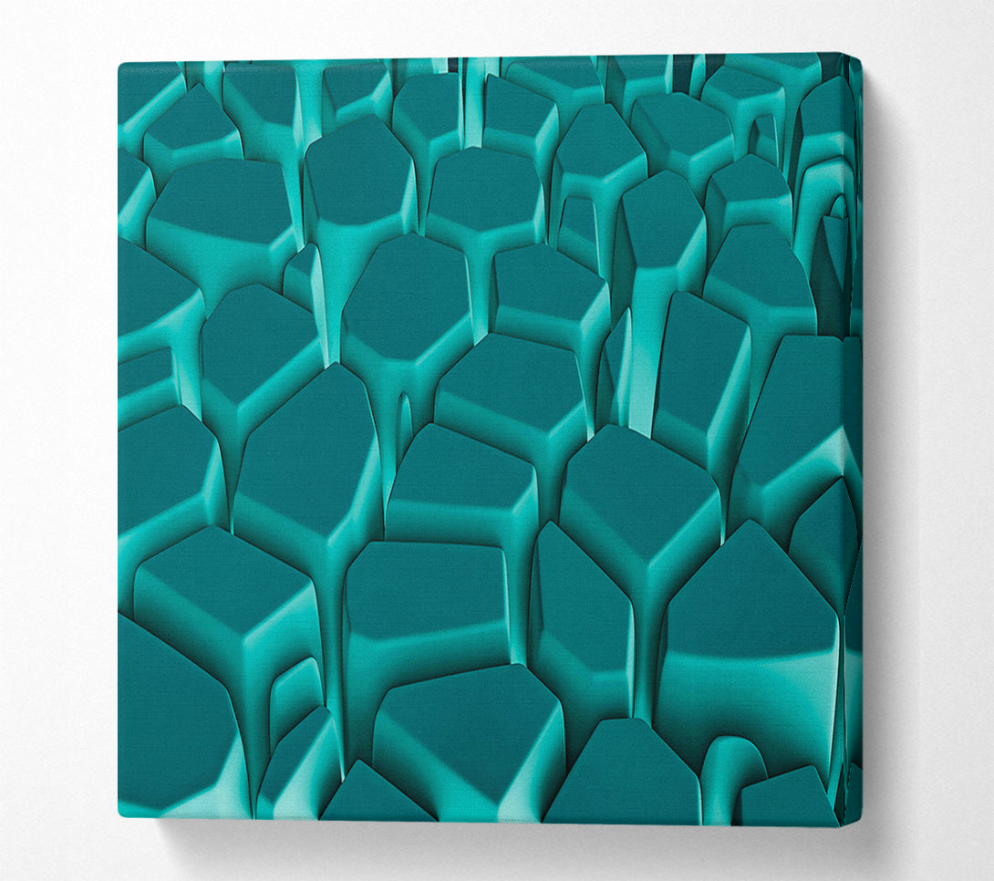  A Canvas Print of Teal Geometric Forms Canvas Print