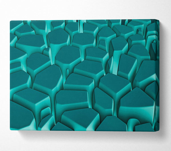  A Canvas Print of Teal Geometric Forms Canvas Print