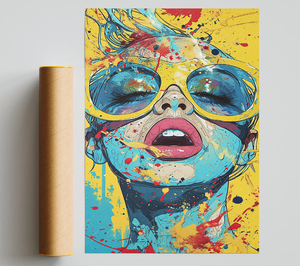 Yellow Splashes Of Freedom Poster