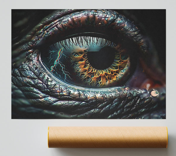 Azure Eye Of Storm Print