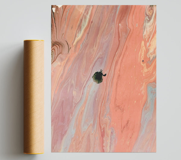 Peach Swirl Abstract Print