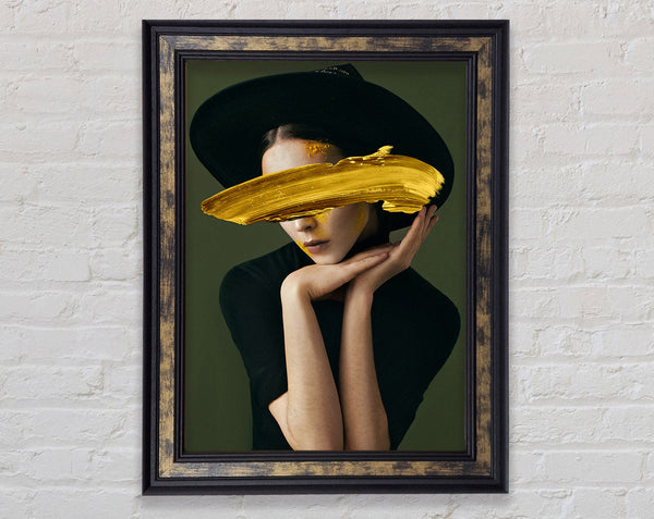 Gold Brush Woman Framed Print