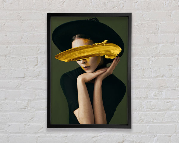 Gold Brush Woman Framed Print