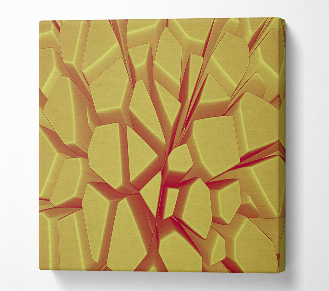  A Canvas Print of Golden Geometric Bloom Canvas Art