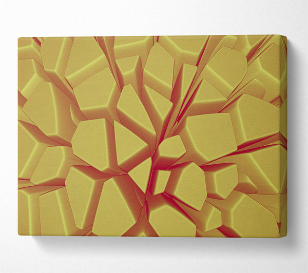  A Canvas Print of Golden Geometric Bloom Canvas Art