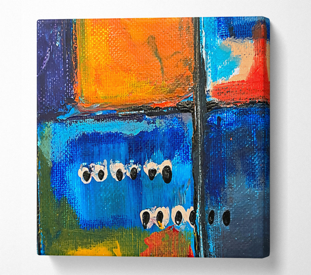  A Canvas Print of Azure Abstract Eyes Canvas Art