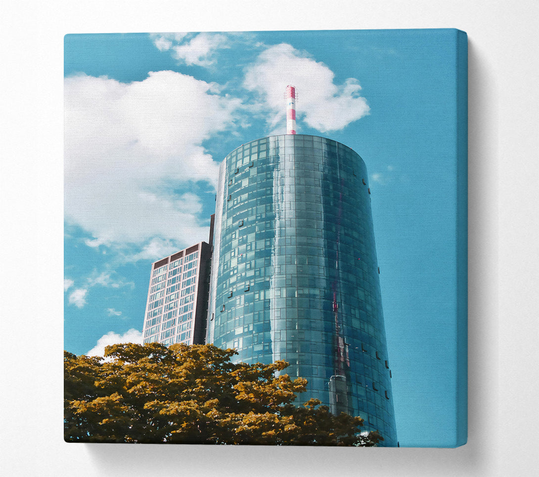  A Canvas Print of Blue Glass Tower Canvas Art