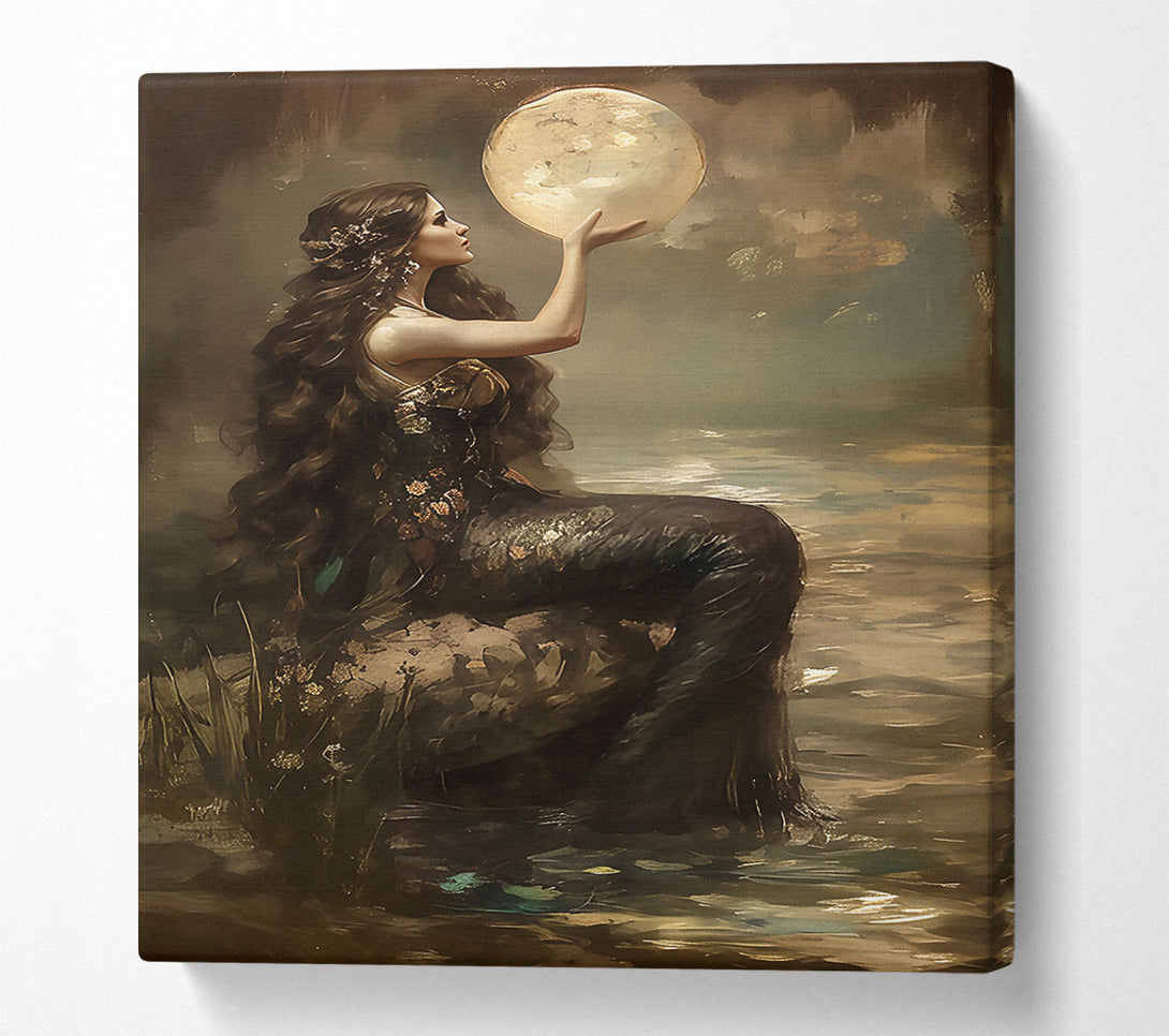  A Canvas Print of Golden Moon'S Embrace Canvas Print