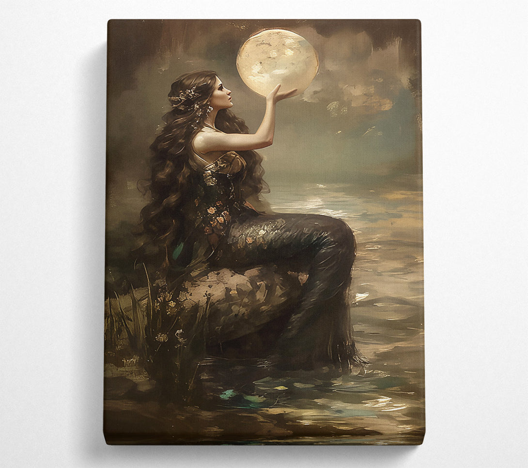  A Canvas Print of Golden Moon'S Embrace Canvas Print