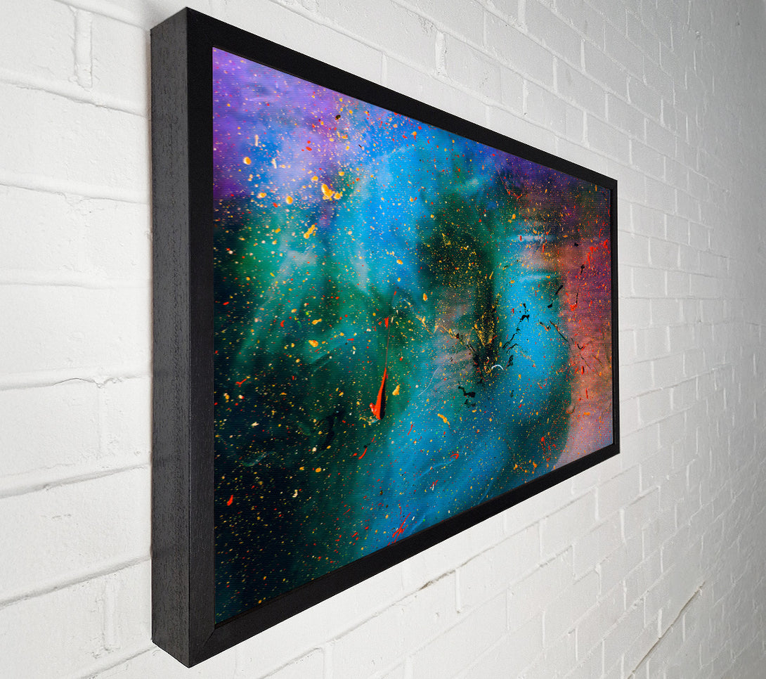  A Canvas Print of Azure & Gold Specks Canvas Wall Art