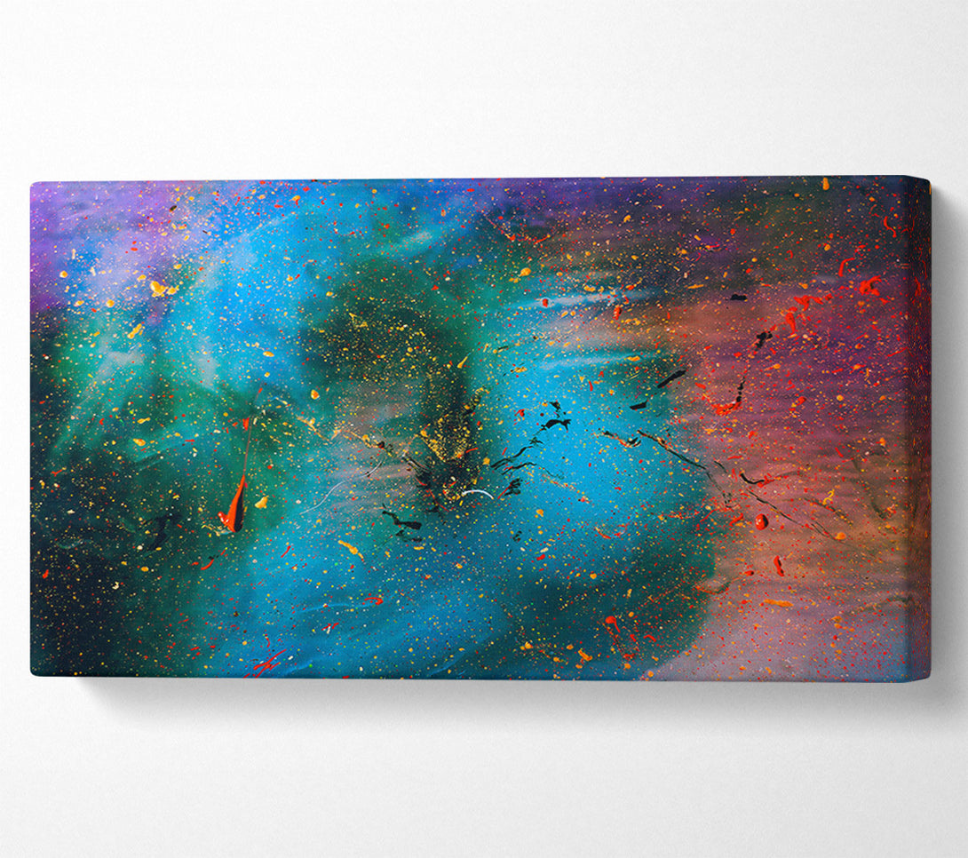  A Canvas Print of Azure & Gold Specks Canvas Wall Art