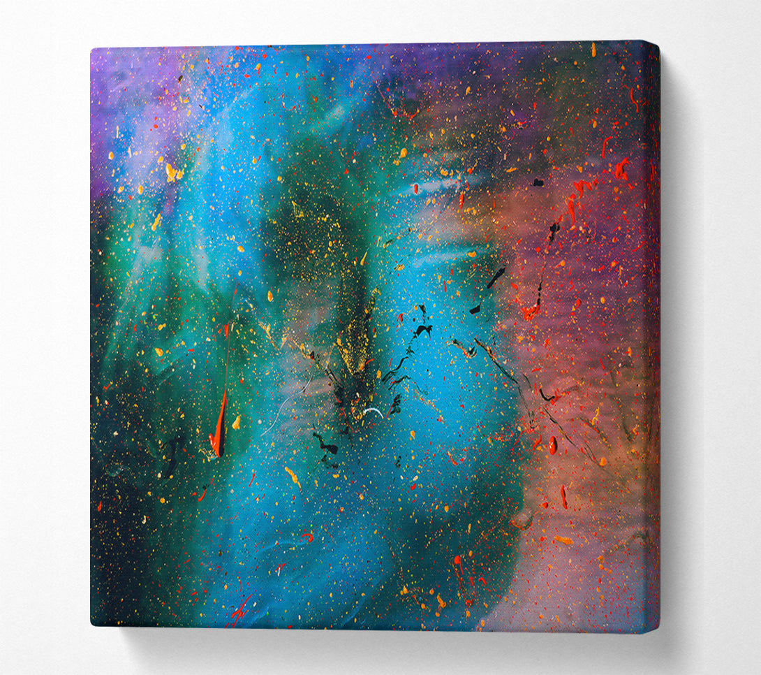  A Canvas Print of Azure & Gold Specks Canvas Wall Art