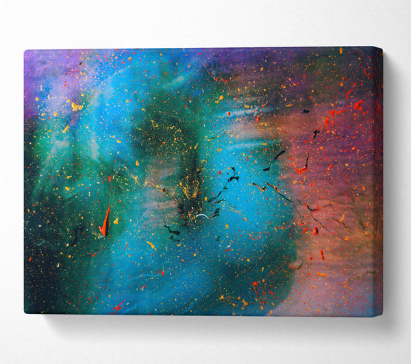  A Canvas Print of Azure & Gold Specks Canvas Wall Art
